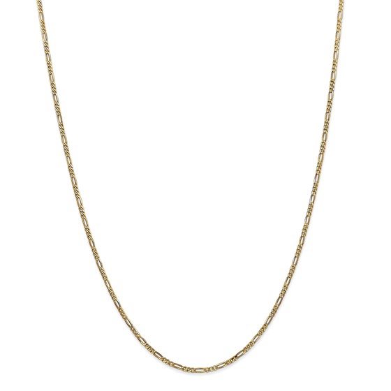 14k Gold 1.80 mm Flat Figaro Chain Necklace - 24 in. 14k Gold 1.80 mm Flat Figaro Chain Necklace - 24 in.